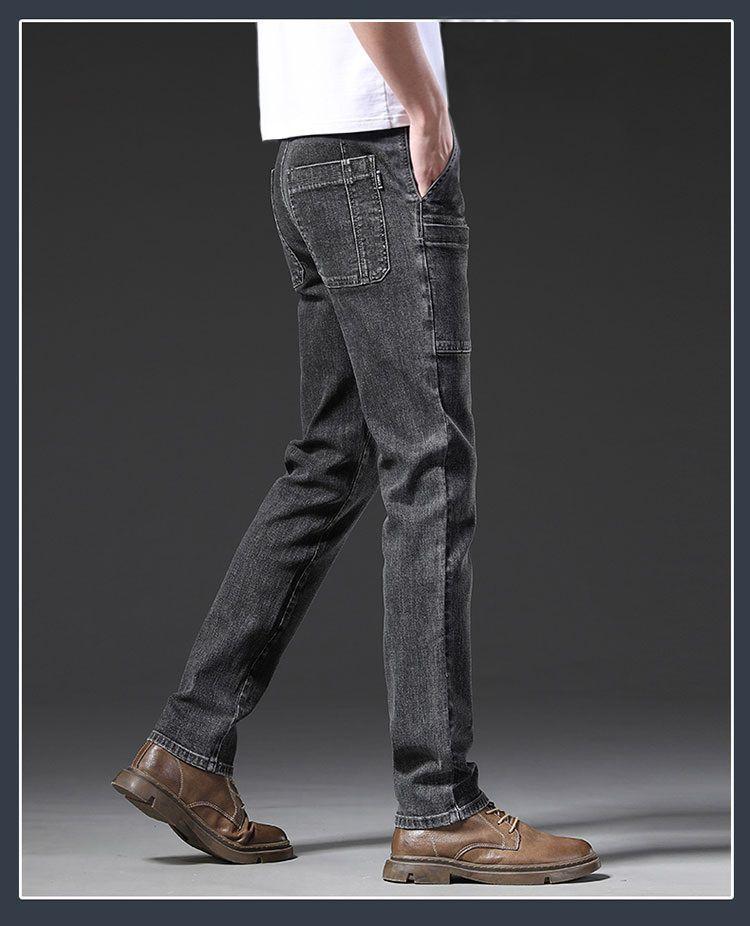 Product Introduction of Six-Pocket Men's Jeans Summer Super Elastic Straight Loose Elastic Zipper Pants Multi-Pocket Cargo Pants Men's Hard-Wearing Shorts 12
