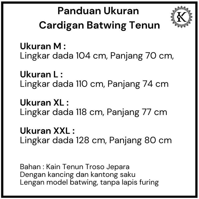 Cardigan Batwing Tenun - Cardigan Tenun Etnik 1