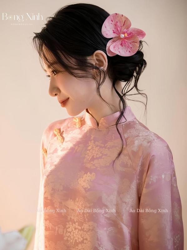 [ Sẵn Hàng ] Áo Dài Cách Tân Khánh Yên Lụa Gấm Cao Cấp , Sang Trọng , Lịch Thiệp Nữ Women Dress - Áo Dài Bông Xinh