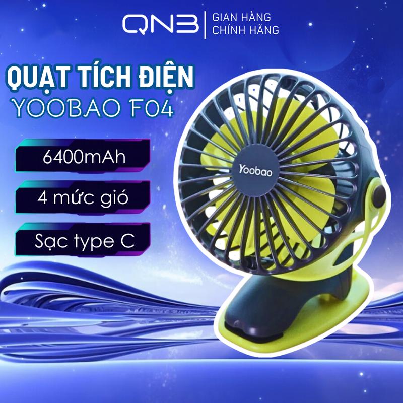 Quạt Tích Điện Cầm Tay Yoobao Xoay 720 Độ Với 4 Tốc Độ Gió Siêu Mát, Dùng Pin 6400mAh Siêu Trâu 1