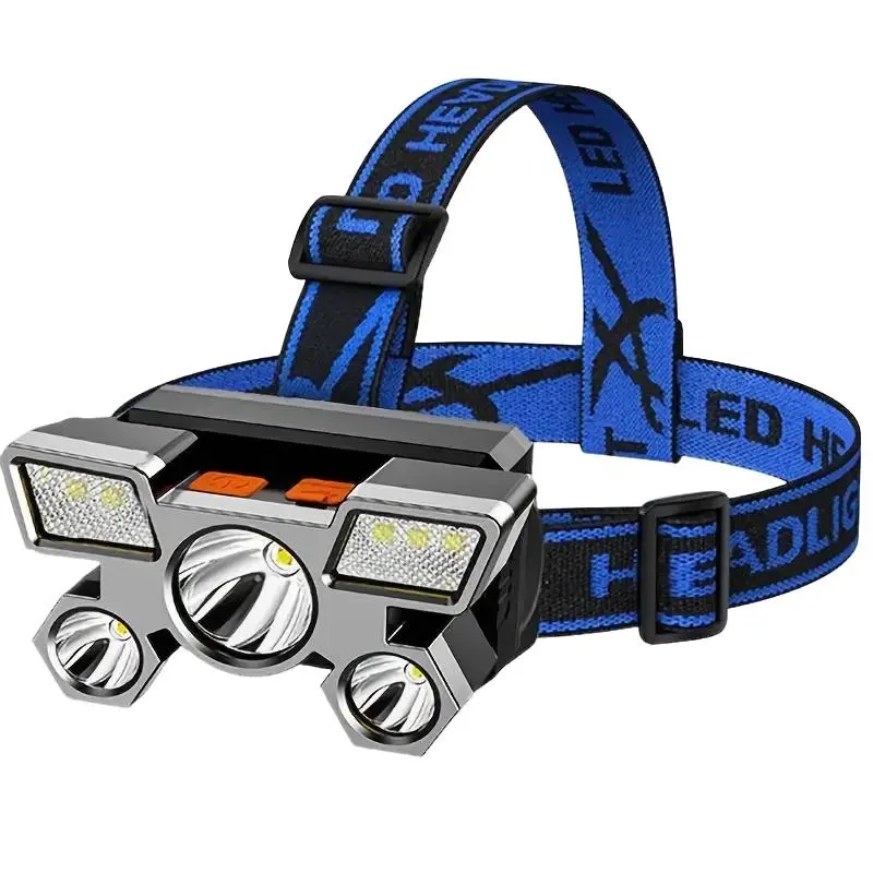 Portable Headlights, 5 Led Headlight, Outdoor Water Hiking Camping Light, Durable Headlight, Camping & Hiking Equipment,  Fathers Day Gift 0