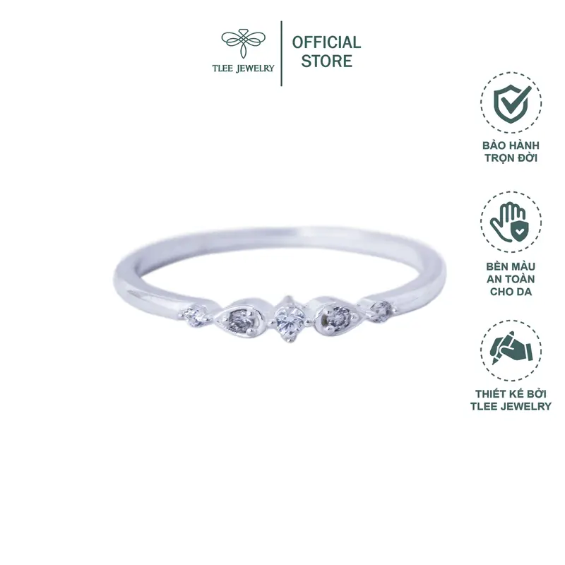 Nhẫn bạc nữ TLEE đính đá Almira mini xinh xắn TLEE JEWELRY A0123 6