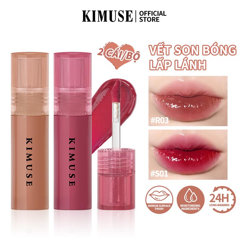 [LIVE] KIMUSE 2pcs/dặt Son Môi Hỗ Trợ Dưỡng ẩm Son Bóng Không Thấm Nước Toot Lip Tint Hỗ Trợ Trang điểm Lâu Dài Nữ Mỹ Phẩm