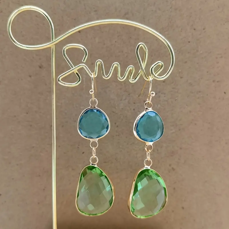 Minimalist Golden Peridot Drop Earrings for Women, Dainty Gift Engagement Wedding Anniversary 3