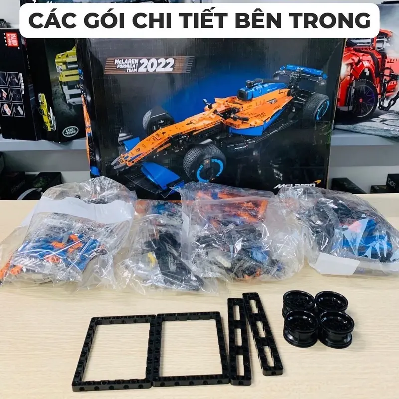 Đồ Chơi Lắp Ráp Technic xe đua F1 cam xanh bản tĩnh tỉ lệ 1:8 với 1432 mảnh ghép giúp tăng tư duy , tính kiên nhẫn - Brick Car Shop chuyên về các mô hình lắp ghép xe 4
