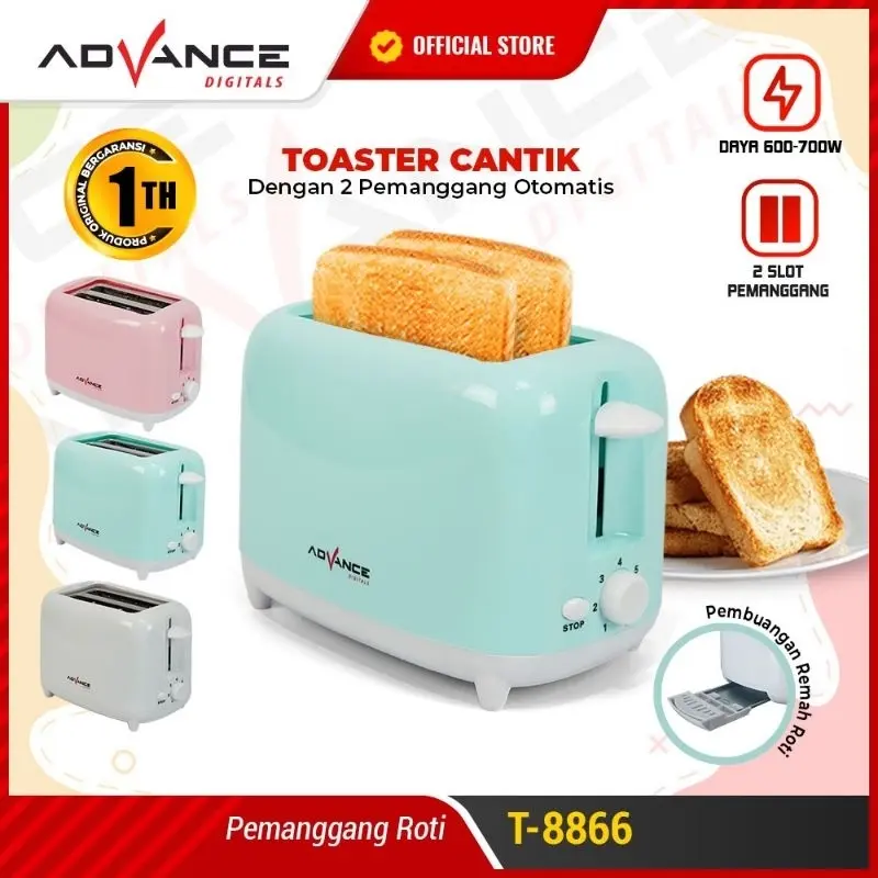 Advance T8866 Toaster Roti / Pemanggang Roti Bakar Low Watt 4