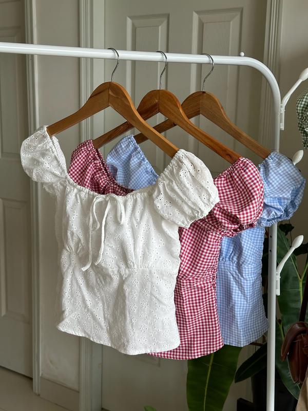 [Ảnh thật] Áo croptop nữ có tay, có dây buộc nơ, phần lưng co giãn 8