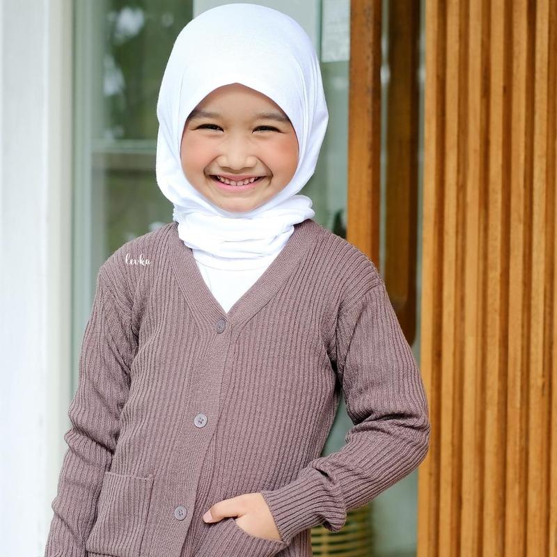 CARDIGAN BUTTON KANCING (3-5TH) ANAK PEREMPUAN HALUS Motif Rajut Fashion Cantik 8