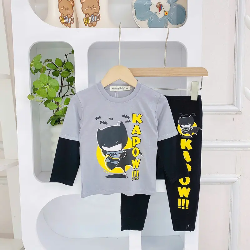 [Shin Kids] Dưới 1m15 (8-24kg) Dài Tay Chất Thun Lạnh In Nhân Vật Hoạt Hình Siêu Xinh Dành Cho Bé.Đồ Ngủ Bé Trai, Đồ Ngủ Bé Gái, Đồ Dài Cho Bé 1
