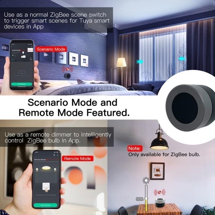 Tuya ZigBee Smart Knob Switch Wireless Scene Switch Button Turning