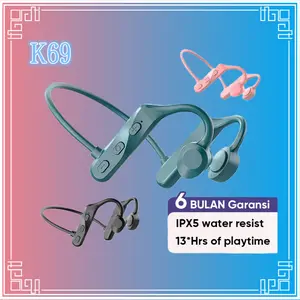 (COD) K69 Bone Conductions TWS Wireless Sports Earphone Fone Bluetooth Headset Handsfree With mic For Running Gaming Headset earphones microphone  Headphone Headphones  Black  Green Pink