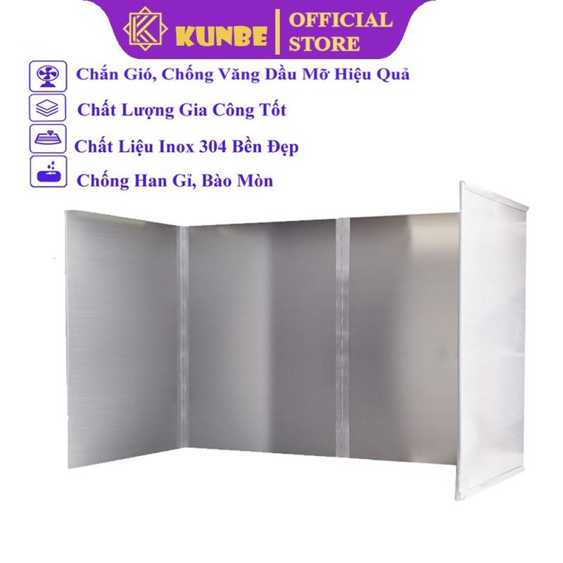 Tấm Chắn Gió Bếp Chống Văng Dầu Mỡ KUNBE Chất Liệu Inox 304 Chắc Chắn Bền Đẹp, Chắn Gió Hiệu Quả