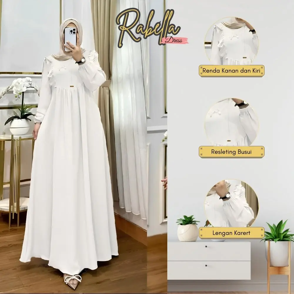 RABELLA GAMIS WANITA LEBARAN 2025 / GAMIS POLOS CRINKLE AIRFLOW PREMIUM