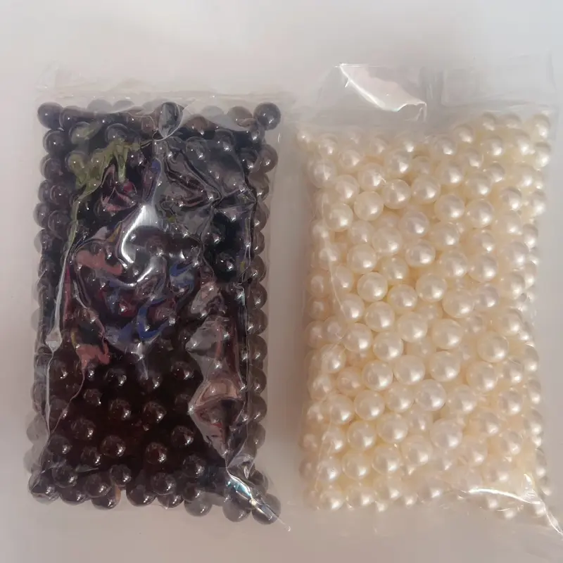 100g hạt giả ngọc không lỗ sử dụng chấu để đóng màu kem và đen 1