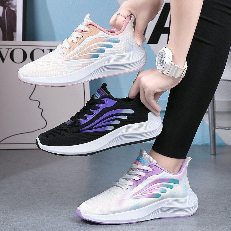 Giày Chạy Bộ Nữ, Nhẹ, Hàng Mới Về, Siêu Nhẹ, Lưới Flyknit Siêu Mềm, Đế Chống Trượt, Chống Mài Mòn, Thích Hợp Sử Dụng Hàng Ngày Và Vận Chuyển Ngoài Trời 8