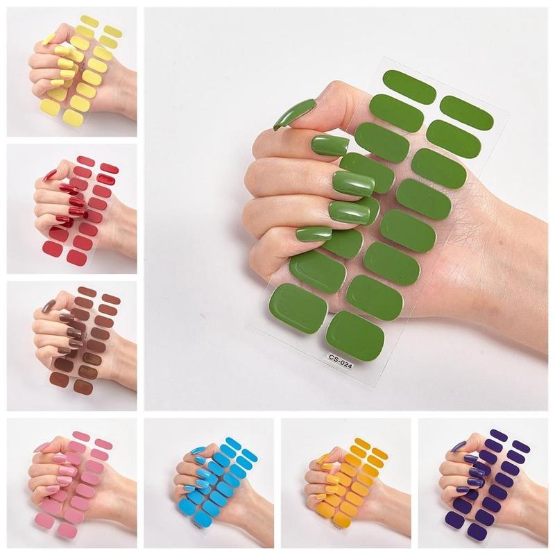 Product Introduction of DIY Self-Adhesive Nail Stickers Full Cover Nail Art Decoration Nail Wraps Gradient Color Glitter Powder Nail Polish Sticker Women Girls 19