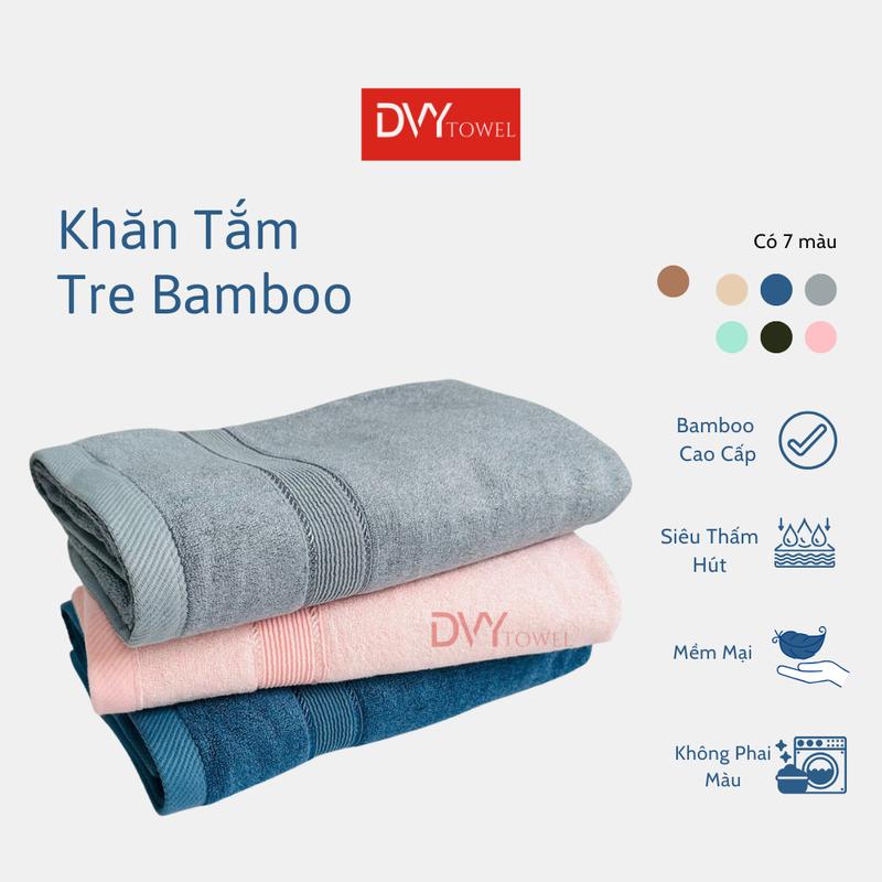 Khăn Tắm Sợi Tre Dvy Bamboo 60x120cm, 50x100cm Dày Dặn, Mềm Mại, Siêu Thấm Hút khăn  tắm 1