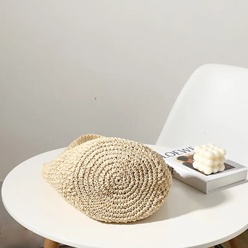Factory Direct Sales Korean Style Hand-Woven Bag Woven Bag Bag Fashion Straw Bag Woven Bag Bucket Bag Seaside Vacation Beach Bag 3