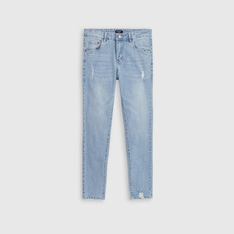 Quần Jean nam vải Denim co giãn nhẹ form Slim | jean xanh sáng