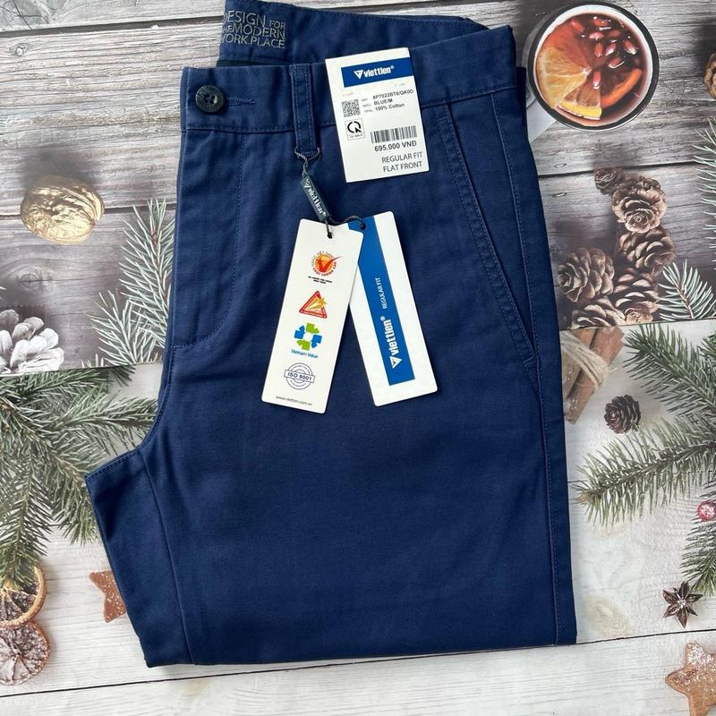 Quần kaki việt tiến không ly phom regulafit