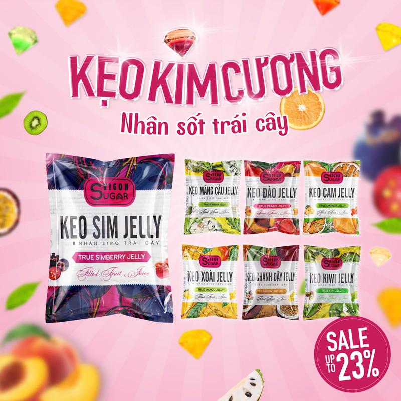Kẹo dẻo mềm kim cương có nhân sốt trái cây thơm ngon bổ dưỡng gói 150g 7 vị  Ăn Vặt keo du 0