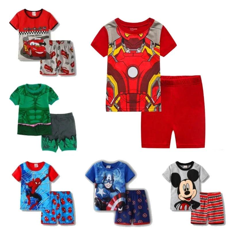Product Introduction of Children Pajamas Set SpiderMan Kids Baby Girl Boys Cartoon Casual Clothing Costume Short Sleeve Children Sleepwear Pajamas Sets 2