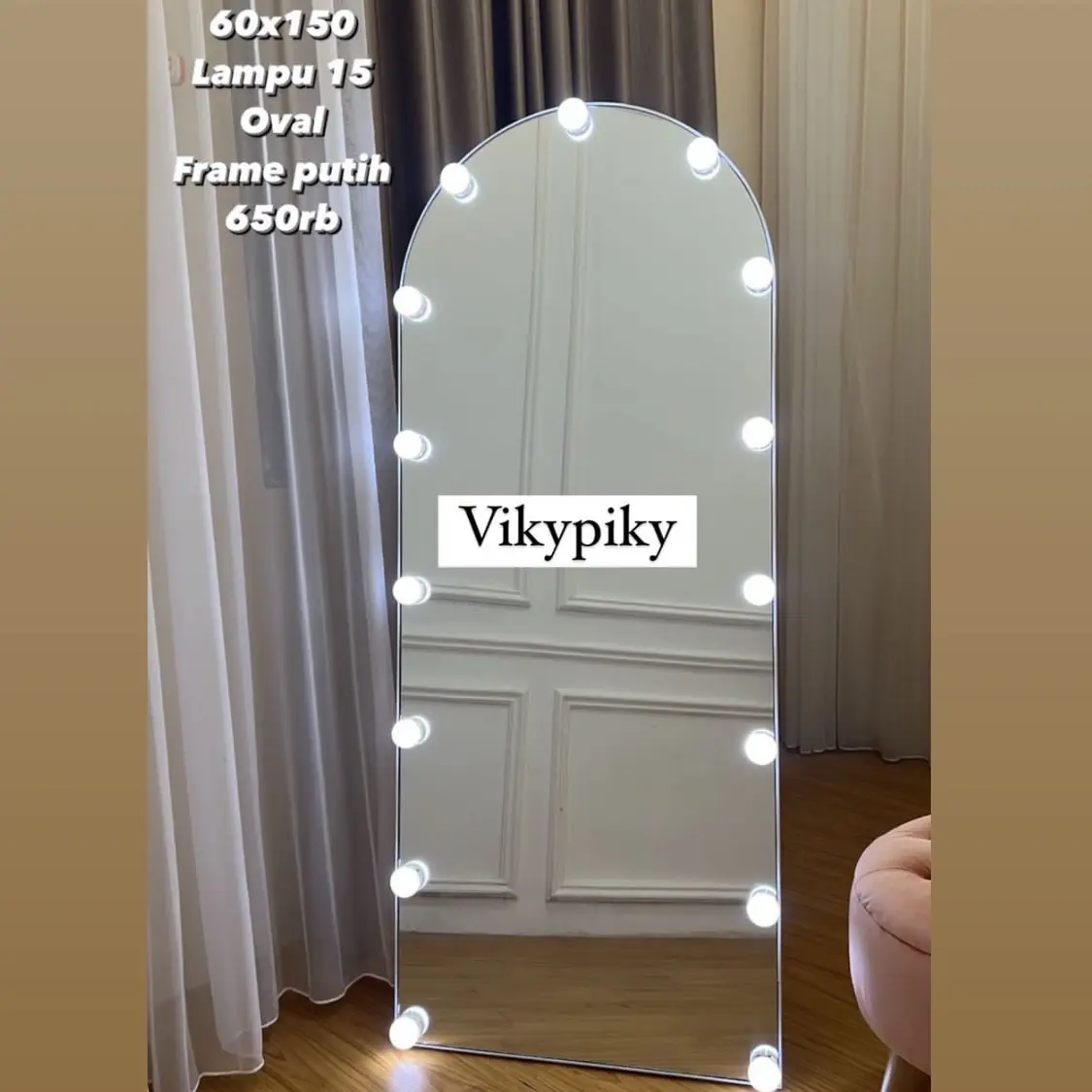 TERMURAH Vanity mirror OVAL by Vikypiky ukuran 60x150cm