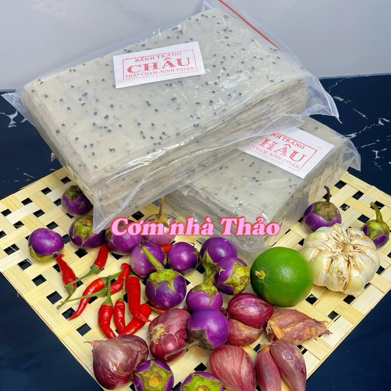Túi 500gr bánh tráng mè Châu (cắt sẵn) size nhỏ Ninh Thuận (40-50 lá size 13x20)