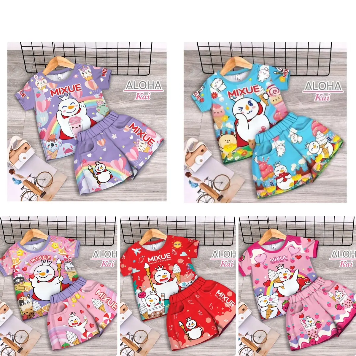 SETELAN ANAK MIXUE ICE CREAM IMPORT ALOHA KAI HARGA TERMURAH