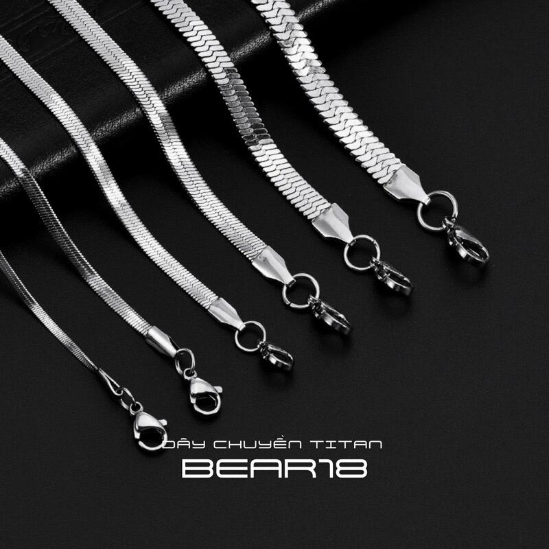 ( FULL SIZE ) Dây chuyền lụa trơn thép titan không gỉ phong cách đơn giản phù hợp cho nam và nữ BEAR18 - D43