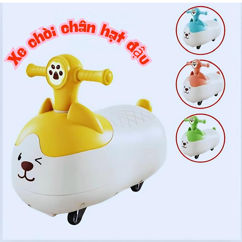 Xe hạt đậu phộng chòi chân cho bé xe củ lạc cho bé trai bé gái 1 2 3 4 tuổi có đèn nhạc đồ chơi cho bé toy voi kem