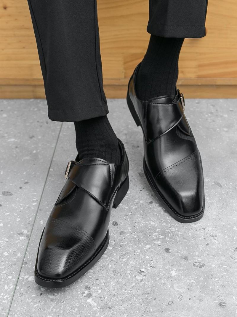 Product Introduction of Men's Business Formal Solid Color Dress Shoes, Fashionable Pointed Toe Shoes for Work Office, Male All-match Commuter Shoes for Daily Wear, Boy 3