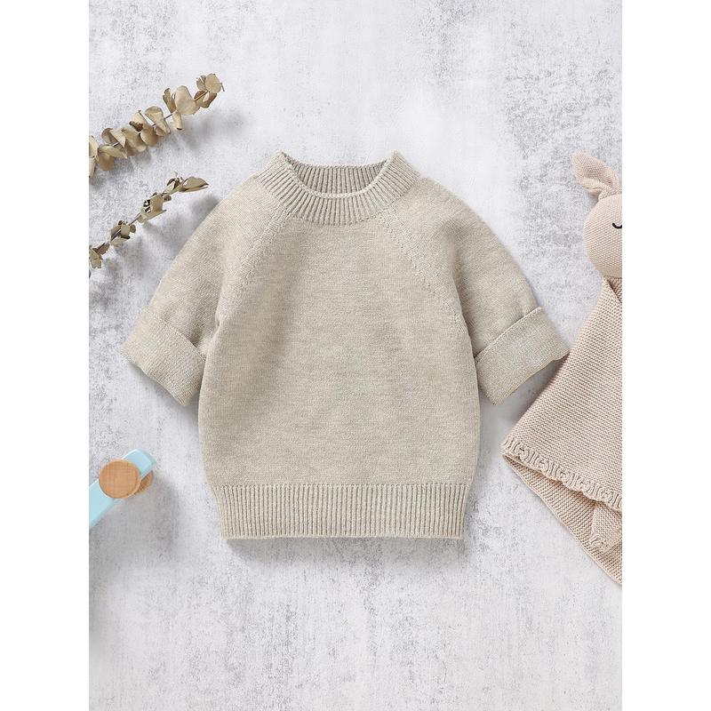 Product Introduction of Toddler Autumn Winter Knit Sweaters Long Sleeve Round Neck Solid Color Knitwears 48