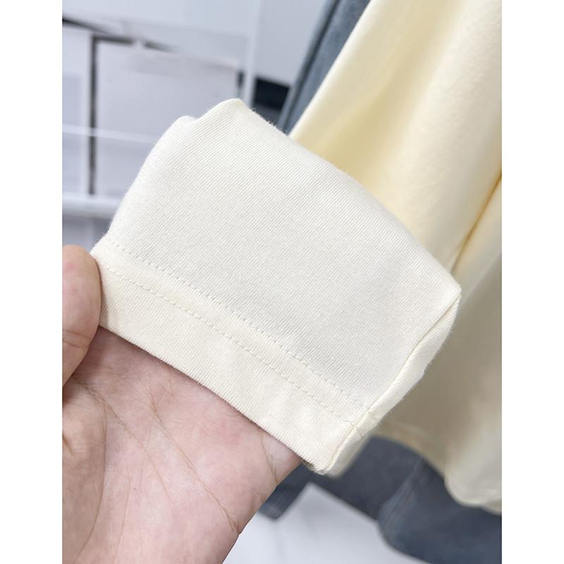 Áo Thun Cotton Nguyên Chất, Cổ Tròn, Dài Tay, Dành Cho Nữ, Hàng Mới Về Mùa Thu 2024, Phong Cách Thời Trang Hàn Quốc, In Hình Trẻ Trung, Dáng Rộng Vừa Vặn, Quần Áo Đáy 3