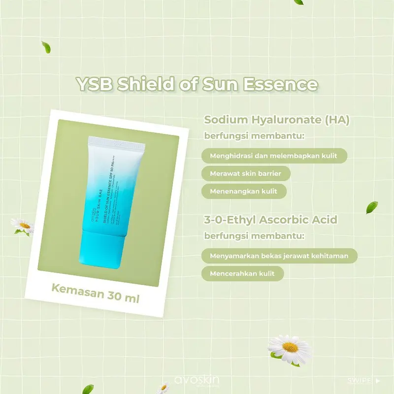 Avoskin YSB Shield Of Sun Essence SPF 50 PA++++ 30ml [EXP 11/2025] 2