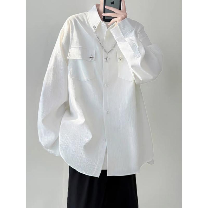 Áo sơ mi dày tay nam nữ chất đũi nhăn phụ kiện trẻ trung là điểm nhấn SM 2024 Nice Clothes aokhoac