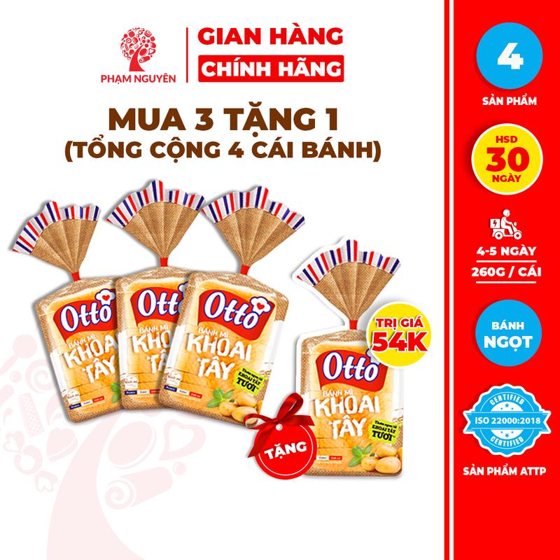 [MUA 3 TẶNG 1] Tổng cộng 4 Bịch Bánh mì Khoai Tây Otto 130g-260g | Bánh ăn sáng tiện lợi giàu dinh dưỡng | Thức ăn vặt | Snack Food