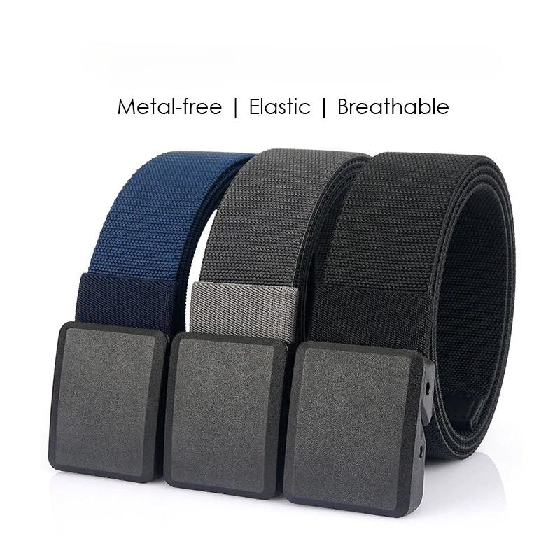 Product Introduction of Metalless Elastic Belt for Men and Women Premium Plastic Buckle Stretch Casual Belt 120cm Jeans Girdle Male 12