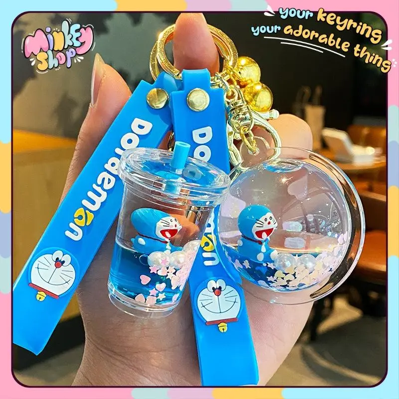 Móc Khóa Nước dầu Doremon cute + móc chìa khoá hoạt hình dễ thương phụ kiện túi xách balo oto cặp xách -MINKEY