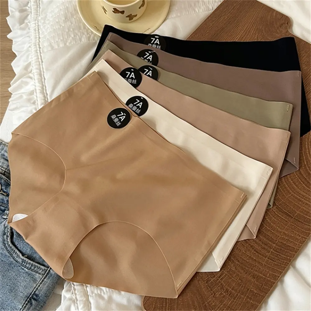 Seluar Dalam, Untuk Wanita, Pinggang Sederhana, Selangkangan Sutera Mulberi 7A, Seluar Dalam, Selesa, Mesra Kulit, Keanjalan Tinggi, Seluar Pendek, Tanpa Jejak, Bernafas