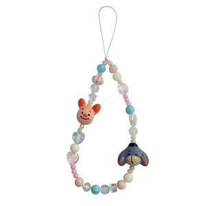 Kartun Peppa Pig & Little Elephant Telefon Bimbit Lanyard | Rantai kunci anti-hilang | Alat Dengar/Kamera/Beg Universal | Manik Lampu LED | Model baharu dilancarkan beaded keychain