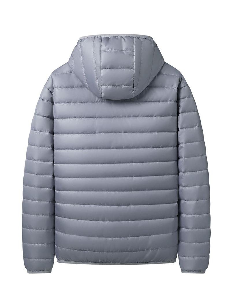 Product Introduction of Men's Solid Zip Up Thermal Lined Hooded Jacket, Regular Fit Casual Long Sleeve Pocket  Outerwear for Fall & Winter, Men's Clothes for Daily Wear 9