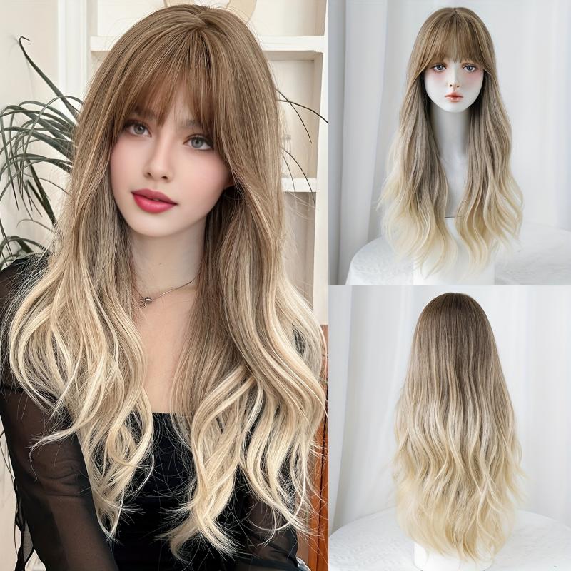 1pc 7JHH WIGS Elegant Loose Curly Ombre Wig for Women, High-Density ...