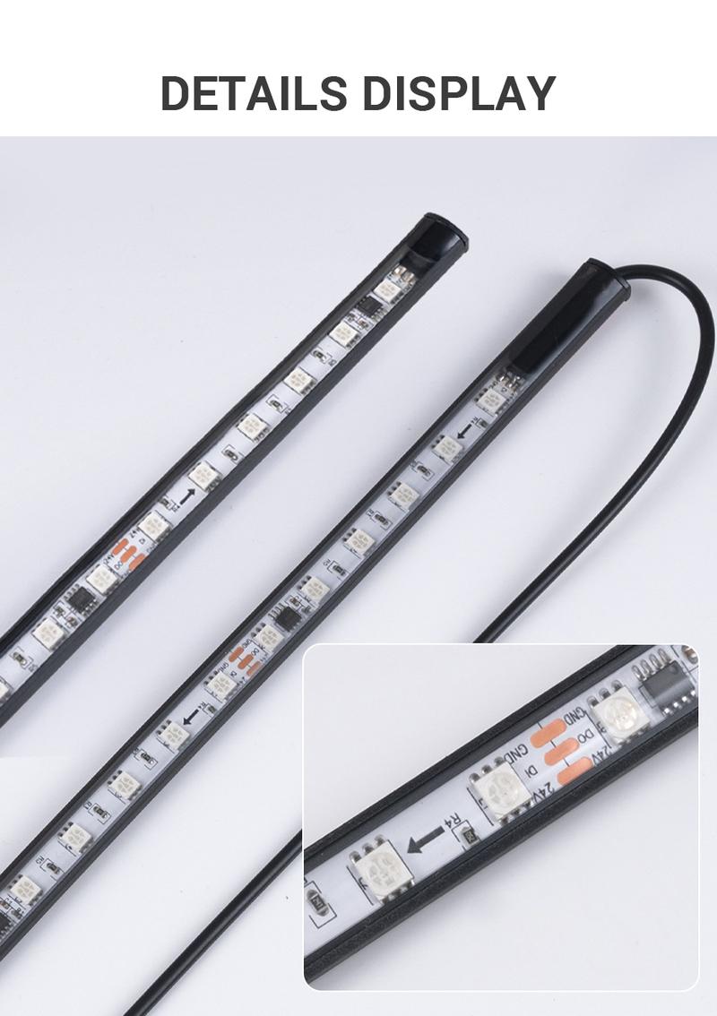 Product Introduction of MOMO Atmosphere Lamp 24V Strobe Running Streamer Strip For Car Van Truck Decoration Dynamic Colorful Led Light 21