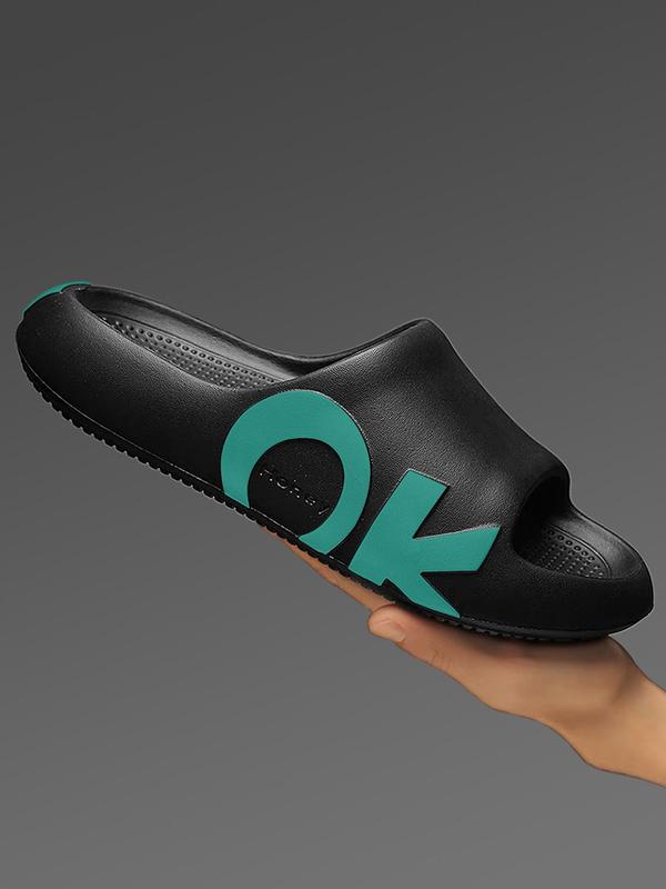 Women's Summer 2024 Fashionable Letter Pattern Slippers, 1 Pair Soft Lightweight Non-slip Home Slippers for Indoor and Outdoor Wear, Perfect Shoes for Women & Men 3