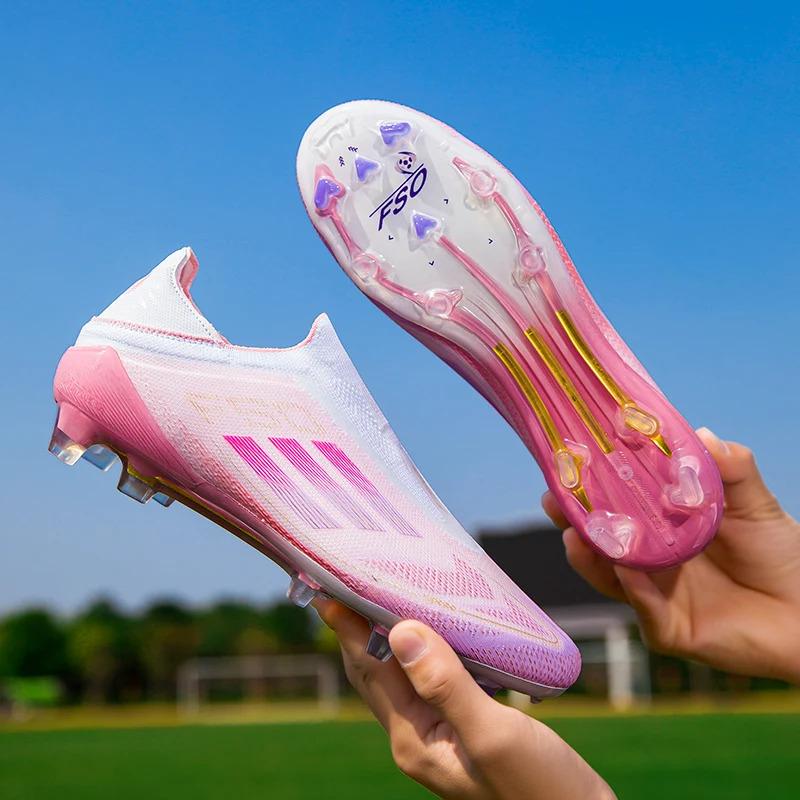 X-F50 Without-Lace Mens Soccer Shoes Pink-yamal Sneakers Turf Soccer Cleats TF/FG Training Football Boots Chuteira Campo 35-46 3