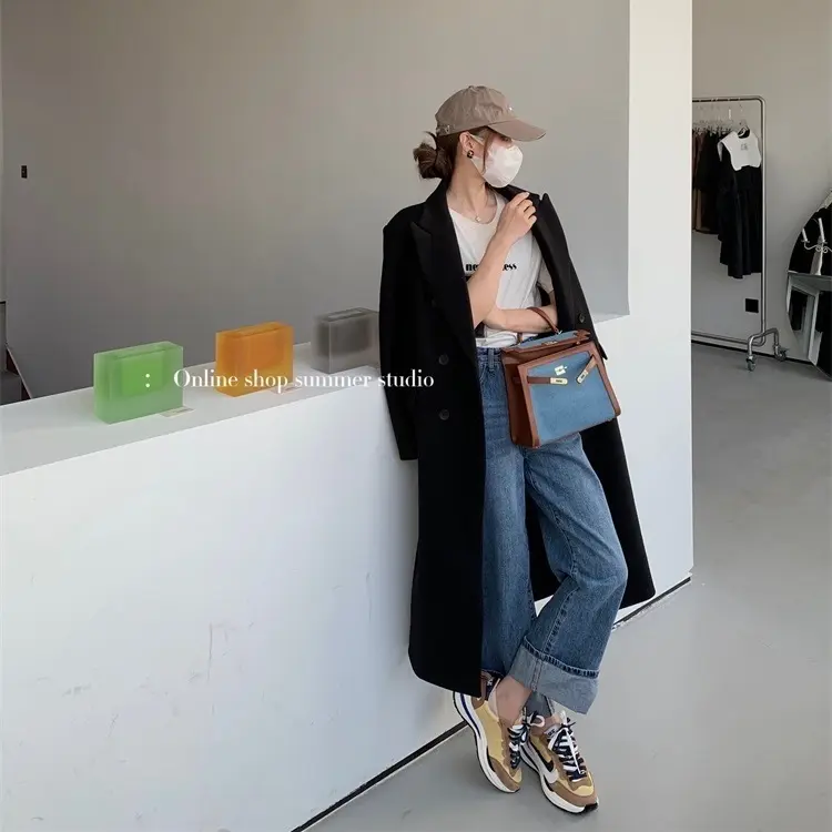 Áo Khoác dạ  Dáng dài, Form rộng dày dặn.