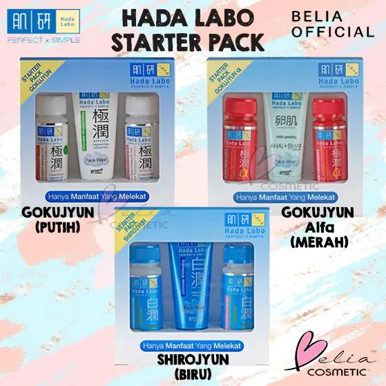 HADA LABO Starter Pack Gokujyun Shirojyun Gokujyun Alfa | paket hadalabo travel pack |  Rohto 0