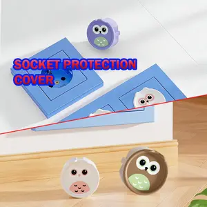 2PCS Penutup Pelindung Soket Pengaman Bayi Penutup Pelindung Debu Pencegah Sengatan Listrik Anak-Anak Kartun Lucu