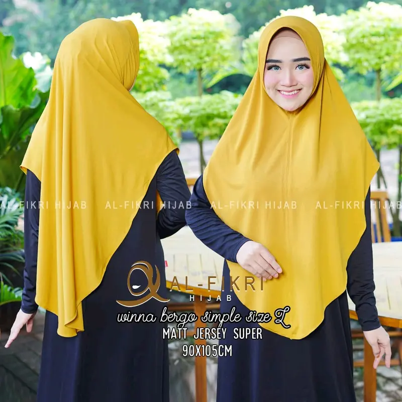 Mels Hijab - Wina L (Jilbab Bergo Daily Pad  Simple Jersey Super) Kerudung Kekinian 1